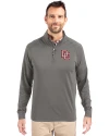 Washington Nationals Cooperstown Cutter & Buck Adapt Eco Knit Stretch Recycled Mens Quarter Zip Pullover Elemental Grey Front Thumbnail Image