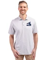 Chicago White Sox Cooperstown Cutter & Buck Virtue Eco Pique Botanical Print Recycled Mens Polo Polished Medium Gray Front Thumbnail Image