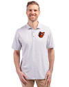 Baltimore Orioles Cooperstown Cutter & Buck Virtue Eco Pique Botanical Print Recycled Mens Polo Polished Medium Gray Front Thumbnail Image