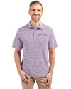 Colorado Rockies Cooperstown Cutter & Buck Virtue Eco Pique Botanical Print Recycled Mens Polo College Purple Front Thumbnail Image