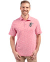 Cincinnati Reds Cooperstown Cutter & Buck Virtue Eco Pique Botanical Print Recycled Mens Polo Red Front Thumbnail Image