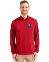 Toronto Blue Jays Cooperstown Cutter & Buck Virtue Eco Pique Recycled Quarter Zip Mens Pullover Red Front Thumbnail Image