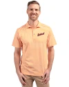 Detroit Tigers Cooperstown Cutter & Buck Virtue Eco Pique Stripe Recycled Mens Polo Orange Burst Front Thumbnail Image