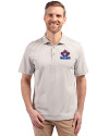 Toronto Blue Jays Cooperstown Cutter & Buck Virtue Eco Pique Stripe Recycled Mens Polo Polished Medium Gray Front Thumbnail Image