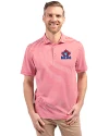 Toronto Blue Jays Cooperstown Cutter & Buck Virtue Eco Pique Stripe Recycled Mens Polo Red Front Thumbnail Image