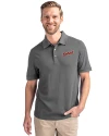 Detroit Tigers Cooperstown Cutter & Buck Advantage Eco Tri-Blend Pique Mens Polo Elemental Grey Front Thumbnail Image