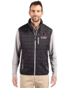 Louisville Cardinals Alumni Cutter & Buck Rainier PrimaLoft® Mens Eco Insulated Full Zip Puffer Vest Black Front Thumbnail Image