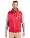 Los Angeles Dodgers Cooperstown Cutter & Buck Rainier PrimaLoft® Mens Eco Insulated Full Zip Puffer Vest Red Front Thumbnail Image
