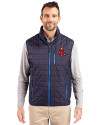 Boston Red Sox Cooperstown Cutter & Buck Rainier PrimaLoft® Mens Eco Insulated Full Zip Puffer Vest Dark Navy/Silver Front Thumbnail Image