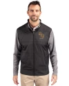 Florida State Seminoles Alumni Cutter & Buck Stealth Hybrid Quilted Mens Full Zip Windbreaker Jacket Black Front Thumbnail Image