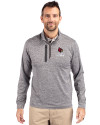 Louisville Cardinals Alumni Cutter & Buck Stealth Heathered Quarter Zip Mens Pullover Elemental Grey Front Thumbnail Image