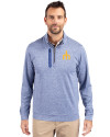 Seattle Mariners Cooperstown Cutter & Buck Stealth Heathered Quarter Zip Mens Pullover Tour Blue Front Thumbnail Image
