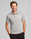 View image 1: Cutter & Buck Forge Polo Heather Stripe Tailored fit Polished Medium Gray Front