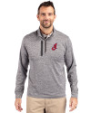 Cleveland Indians Cooperstown Cutter & Buck Stealth Heathered Quarter Zip Mens Pullover Elemental Grey Front Thumbnail Image