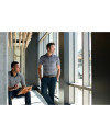 View image 2: Cutter & Buck Forge Polo Tonal Stripe Tailored Fit Black Lifestyle