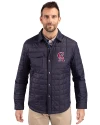 Los Angeles Angels Cooperstown Cutter & Buck Rainier PrimaLoft® Mens Eco Insulated Quilted Shirt Jacket Dark Navy Front Thumbnail Image