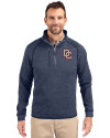 Washington Nationals Cooperstown Cutter & Buck Mainsail Sweater-Knit Mens Half Zip Pullover Jacket Liberty Navy Heather Front Thumbnail Image