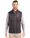 Los Angeles Angels Cooperstown Cutter & Buck Mainsail Sweater-Knit Mens Full Zip Vest Charcoal Heather Front Thumbnail Image