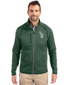 Athletics Cooperstown Cutter & Buck Mainsail Sweater-Knit Mens Full Zip Jacket Hunter Heather Front Thumbnail Image