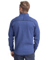 Chicago Cubs Cooperstown Cutter & Buck Mainsail Sweater-Knit Mens Full Zip Jacket Tour Blue Heather Back Thumbnail Image