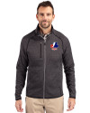 Montreal Expos Cooperstown Cutter & Buck Mainsail Sweater-Knit Mens Full Zip Jacket Charcoal Heather Front Thumbnail Image