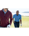 View image 3: Cutter & Buck Traverse Colorblock Stretch Quarter Zip Mens Pullover Bordeaux Lifestyle 2