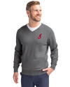 Cleveland Indians Cooperstown Cutter & Buck Lakemont Tri-Blend Mens V-Neck Pullover Sweater Charcoal Heather Front Thumbnail Image