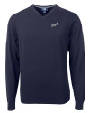 View image 4: Kansas City Royals Cooperstown Cutter & Buck Lakemont Tri-Blend Mens V-Neck Pullover Sweater Liberty Navy Mannequin