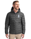 Chicago Cubs Cooperstown Cutter & Buck Mission Ridge Repreve® Eco Insulated Mens Puffer Jacket Elemental Grey Front Thumbnail Image