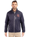 Washington Nationals Cooperstown Cutter & Buck Rainier PrimaLoft® Mens Eco Insulated Full Zip Puffer Jacket Dark Navy/Silver Front Thumbnail Image