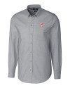New York Yankees Cooperstown Cutter & Buck Stretch Oxford Mens Long Sleeve Dress Shirt Charcoal Mannequin Thumbnail Image