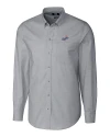Los Angeles Dodgers Cooperstown Cutter & Buck Stretch Oxford Mens Long Sleeve Dress Shirt Charcoal Mannequin Thumbnail Image
