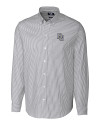 Washington Nationals Cooperstown Cutter & Buck Stretch Oxford Stripe Mens Long Sleeve Dress Shirt Charcoal Mannequin Thumbnail Image