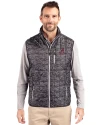 Alabama Crimson Tide Alumni Cutter & Buck Rainier PrimaLoft® Mens Eco Insulated Full Zip Printed Puffer Vest Black Front Thumbnail Image