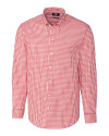 Alabama Crimson Tide Alumni Cutter & Buck Easy Care Stretch Gingham Mens Long Sleeve Dress Shirt Cardinal Red Mannequin Thumbnail Image