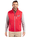 Los Angeles Dodgers Cooperstown Cutter & Buck Rainier PrimaLoft® Mens Big and Tall Eco Insulated Full Zip Puffer Vest Red Front Thumbnail Image