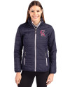 Los Angeles Angels Cooperstown Cutter & Buck Rainier PrimaLoft®  Womens Eco Insulated Full Zip Puffer Jacket Dark Navy/Silver Front Thumbnail Image