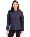 St. Louis Cardinals Cooperstown Cutter & Buck Rainier PrimaLoft®  Womens Eco Insulated Full Zip Puffer Jacket Dark Navy Front Thumbnail Image