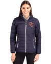 Washington Nationals Cooperstown Cutter & Buck Rainier PrimaLoft®  Womens Eco Insulated Full Zip Puffer Jacket Dark Navy/Silver Front Thumbnail Image
