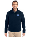 North Carolina Tar Heels Alumni Cutter & Buck Cascade Eco Sherpa Fleece Mens Big & Tall Quarter Zip Jacket Navy Blue Front Thumbnail Image