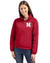 Nebraska Cornhuskers Cutter & Buck Charter Eco Recycled Womens Full-Zip Jacket Cardinal Red Front Thumbnail Image