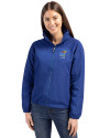 Kansas Jayhawks Alumni Cutter & Buck Charter Eco Recycled Womens Full-Zip Jacket Tour Blue Front Thumbnail Image