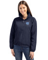 North Carolina Tar Heels Alumni Cutter & Buck Charter Eco Recycled Womens Full-Zip Jacket Navy Blue Front Thumbnail Image