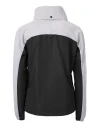 View image 8: Louisville Cardinals College Vault Cutter & Buck Charter Recycled Packable Womens Half Zip Anorak Jacket Black/Polished Mannequin Back