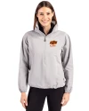 Oklahoma State Cowboys Alumni Cutter & Buck Charter Eco Recycled Womens Anorak Jacket Polished Medium Gray Front Thumbnail Image