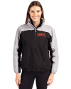 Pittsburgh Pirates Cooperstown Cutter & Buck Charter Eco Recycled Womens Anorak Jacket Black/Polished Front Thumbnail Image