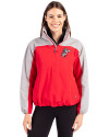 Cincinnati Reds Cooperstown Cutter & Buck Charter Eco Recycled Womens Anorak Jacket Red/Polished Front Thumbnail Image