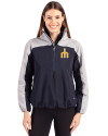 Seattle Mariners Cooperstown Cutter & Buck Charter Eco Recycled Womens Anorak Jacket Navy Blue/Polished Front Thumbnail Image