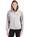 Seattle Mariners Cooperstown Cutter & Buck Charter Eco Recycled Womens Anorak Jacket Polished Medium Gray Front Thumbnail Image