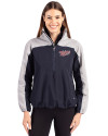 Minnesota Twins Cooperstown Cutter & Buck Charter Eco Recycled Womens Anorak Jacket Navy Blue/Polished Front Thumbnail Image